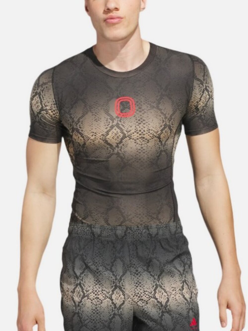 Adidas X Overtime Exotic Speed Techfit Snakeskin Compression Tee L